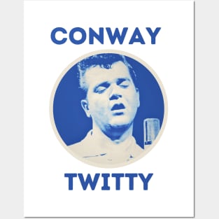 conway twitty || light blue Posters and Art